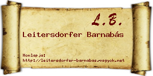 Leitersdorfer Barnabás névjegykártya